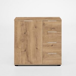 Mantova Wooden Combi Chest Of Drawers In Planked Oak Effect
