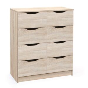 Crick Wooden Chest of Drawers In Sonoma Oak With 8 Drawers