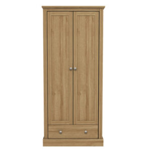 Devan Wooden Wardrobe With 2 Doors And 1 Drawer In Oak