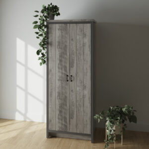 Balcombe Wooden Wardrobe With 2 Doors In Grey