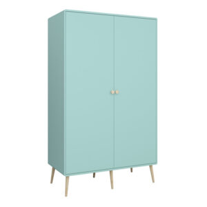 Giza Wooden Wardrobe With 2 Doors In Cool Mint