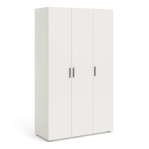 Perkin Wooden Wardrobe With 3 Doors In White