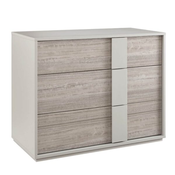 Jaffrey High Gloss Chest Of 3 Drawers In Grey