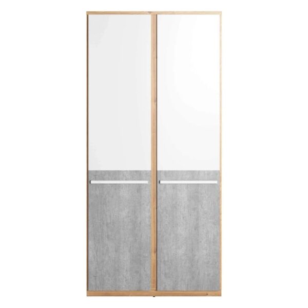 Peoria Wooden Wardrobe With 2 Doors In Matt White And Concrete