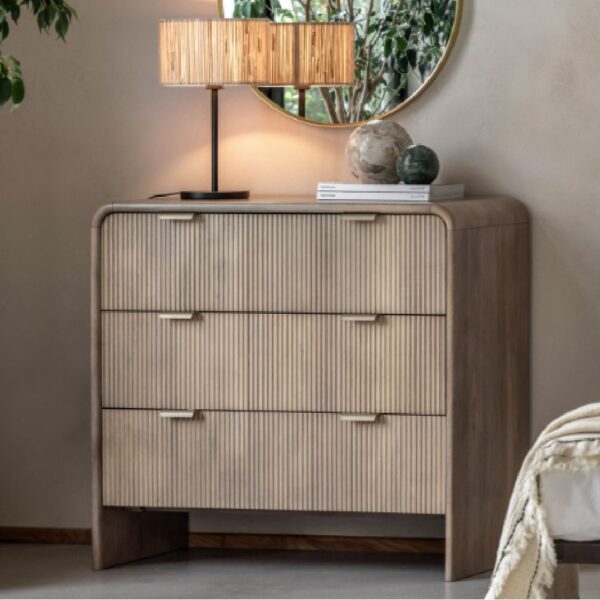 Coimbra Wooden Chest Of 3 Drawers In Natural