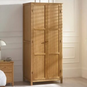 Calliope Wooden Wardrobe With 2 Doors In Oak