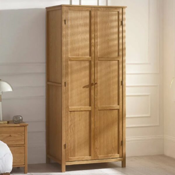 Calliope Wooden Wardrobe With 2 Doors In Oak