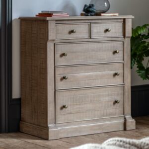Valletta Wooden Chest Of 5 Drawers In Natural