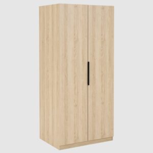 Lucca Wooden Wardrobe With 2 Doors In Oak