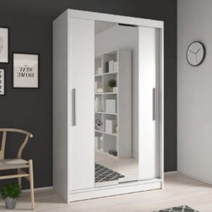 Nichols Wooden Wardrobe With 2 Sliding Doors In White